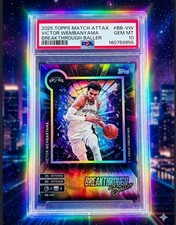 VICTOR WEMBANYAMA HOLO FOIL RAINBOW “BREAKTHROUGH BALLER”2025 Topps PSA 10🔥SHIP picture