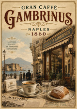 Gran Caffè Gambrinus Naples Italy Poster 13x19 Vintage Coffee Cafe Wall Art picture