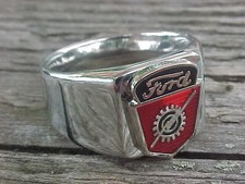 1950s 1960s Ford Truck Silver Chrome Ring Size #11 NOS Quality Unique Classic picture