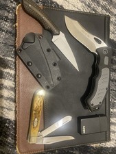 Buck Folding Knife/S.P.E.W Knife/Case Mini Trapper/Slim Zippo Lighter picture