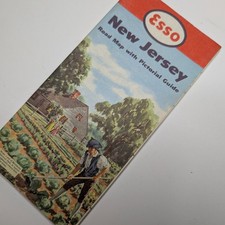 1952 Esso New Jersey Road Map Pictorial Guide Wick House Morristown NJ Standard picture