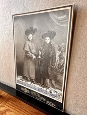 VTG Antique Cabinet Card Photo Calumet Mich. 1904 Tiina & Emma Ketola picture
