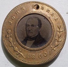 1860 John Bell Edward Everett Campaign Ferrotype Token Constitutional Union picture