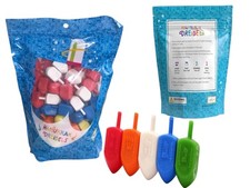 The Dreidel Company Hanukkah Dreidels 100 Count Bulk Pack Multi-Color Plastic Se picture