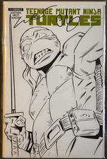 ORIGINAL SKETCH SIGNED ESCORZA BROS w COA TMNT #1 Mexican Blank Variant LEONARDO picture
