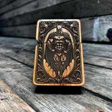 The Shadow Vigilante – Engraved Teakwood Lighter picture