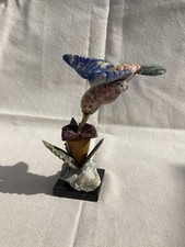 Premium Hand crafted multi-colored Hummingbird with base stone carving picture