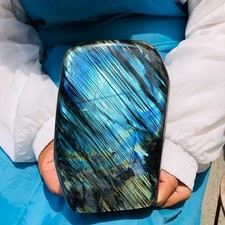 5.43LB Labradorite Freeform Natural Flash blue‑rainbow Crystal Healing Ornamen picture