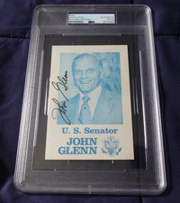 John Glenn USA NASA Astronaut Senator Autographed 4x6 Campaign Print PSA SLAB picture