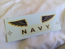 US Navy gold blue pilot crew wings water transfer decal 4.75