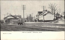 Andover Connecticut CT Center Train Station Depot c1910 Vintage Postcard picture