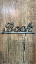 Vintage Bock Corporation Metal Script Emblem Badge Appliance Logo 5-Inch picture