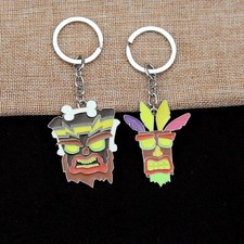 Brand New Crash Bandicoot Aku Aku or Uka Uka Metal Keychain - Choose Your Mask picture