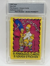 1990 Topps The Simpsons Family Front Wax Pack Authentic Unopened Encapsulated picture