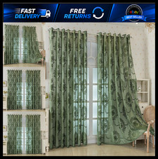 Vintage Green Lace Sheer Curtains 78