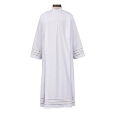 Trinity Front Wrap Alb White Medium Fit Polycotton Attire Clergy Church Vestment picture