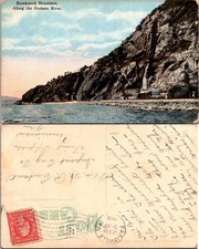 Breakneck Mountain Along the Hudson River Postcard 1918 Postmarked Handwritten picture