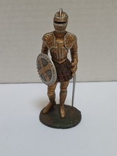 Rare Veronese Myths & Legends PEWTER Knight in Gold Armor Medieval Figure picture