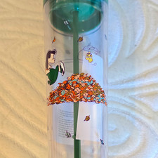 Peanuts Woodstock Clear Plastic 16 fl oz Cold Cup w/ Green Lid & Straw picture