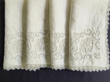 Vintage Linen Napkins w/ Open Work & Embroidery x4 picture