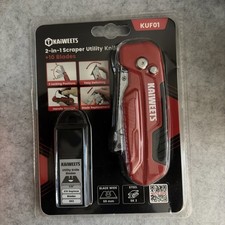KAIWEETS Utility Knife Scraper, 2-in-1 Folding Box Cutter KUF01 10 Blades - New picture