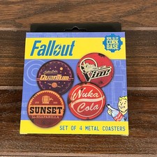 Fanattik Fallout Set of 4 Metal Coasters | Quantum Vim Nuka-Cola picture