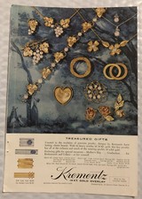 1961 Krementz Jewelry Original Print Ad - 14kt. Gold Overlay - Treasured Vintage picture
