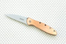 1660CU Kershaw Leek Pocket Knife plain Blade Flag Logo Copper scale Blem assist picture