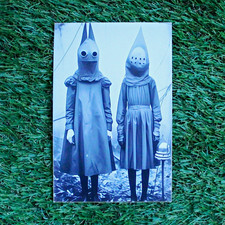 Halloween Creepy Postcard Black and white - New picture