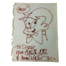 Vintage Allan Kurzrok Signed Richie Rich Comic Art Sketch To Shirley Temple picture
