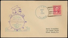 1934 USS Tillman Greets USS Macon Cachet, Hello ZRS-5 Slogan, Miami FL Cancel picture