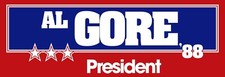 Al Gore 1988 presidential For President Replica Campaign Bumper Sticker picture