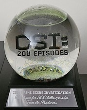 Rare CSI: Crime Scene Investigation 200th Episode Crew Gift TV Snow Globe CBS picture