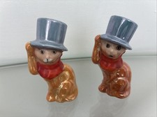 Vintage Kitschy Lustreware Cats In Top Hats Salt Pepper Set Japan picture