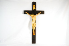 Giant Vintage Religious Crucifix Nun's Convent Wall Hanging Christus Cross 29