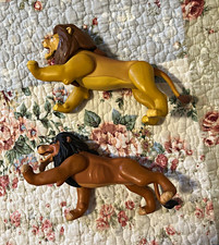 Disney The Lion King Simba & Scar Fighting Figurines Lot of 2, 1994 picture