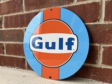 Gulf racing advertising sign oil gas porsche ford Gt40 Round Metal picture