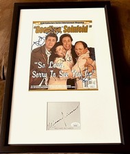 FULL CAST Jerry +3 signed Goodbye Seinfeld 1998 magazine cover custom framed JSA picture
