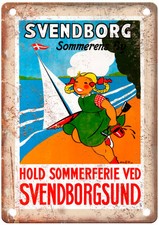 Vintage Svendborg Sommerens Travel Poster Retro Look Sign T2278 picture