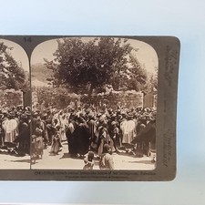 Palestine Stereoview C1900 Real Photo Middle East A Marriage Bridal Party picture