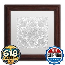 Trademark Fine Art Christmas Angels by Hello Angel White Matte Wood Frame 11x11 picture