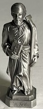 VTG 1989 J.C.C. St Justin Pewter Figurine 3.5” Catholic Saint Statue USA picture