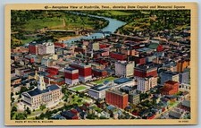 Postcard Aerial View Nashville Tennessee State Capitol Memorial Square 1930s M1F picture