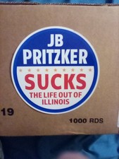 Illinois governor pritzker sticker 4 inch Shipping is in tracked for cost saving picture