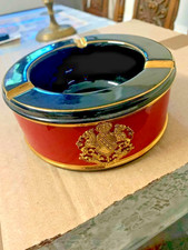 Antique Murray FEIS Handmade Italy Florentine numbered RED black GOLD ashtray picture