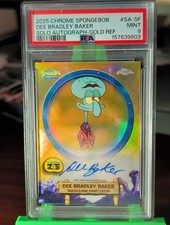 2025 Chrome SpongeBob No.SA-SF Dee Bradley Baker Auto Gold Refractor #28/50 PSA9 picture