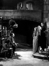 Photo Tod Browning, C. Borland, B. Lugosi - Shooting The Mark of the Vampire 1935 picture