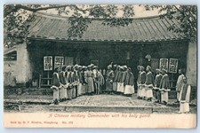 China Postcard A Chinese Military Commander with Bodyguards c1905 Antique picture