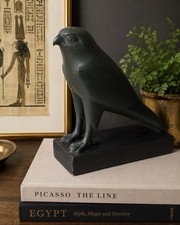 Vintage Alva Museum Replica Horus Falcon Statue Louvre Paris Egyptian Art 1955 picture