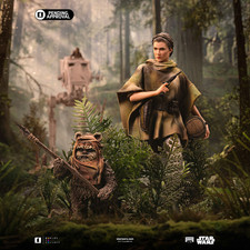 1:10 Star Wars Return of the Jedi Leia & Wicket Statue Iron Studios 914729 picture